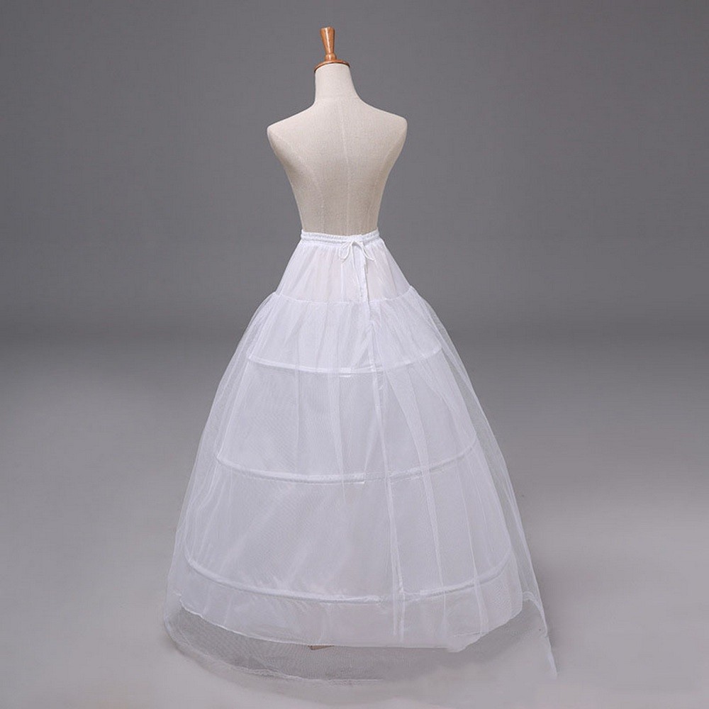 Wedding Crinoline Petticoat with Stiff Tulle 3-Hoop Steel Frame for Full Skirt