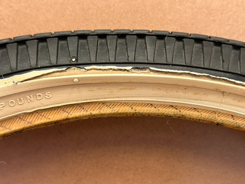 Schwinn Sting Ray Gripper Slik White Wall S7 Fair Lady Rear Tire 20x1 3/4" Used