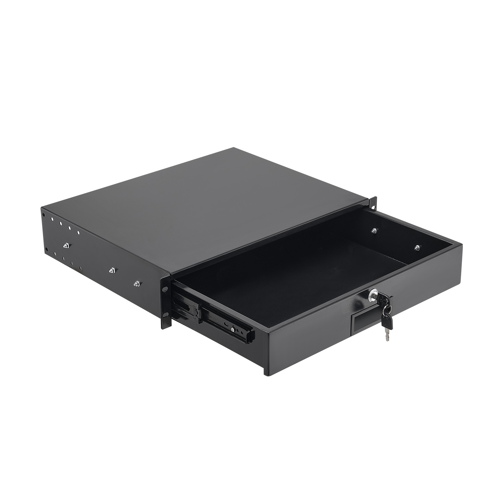 Uimoso 2U Rack Mount Drawer, Lockable, 50 lbs Capacity for 19-Inch Server Rack