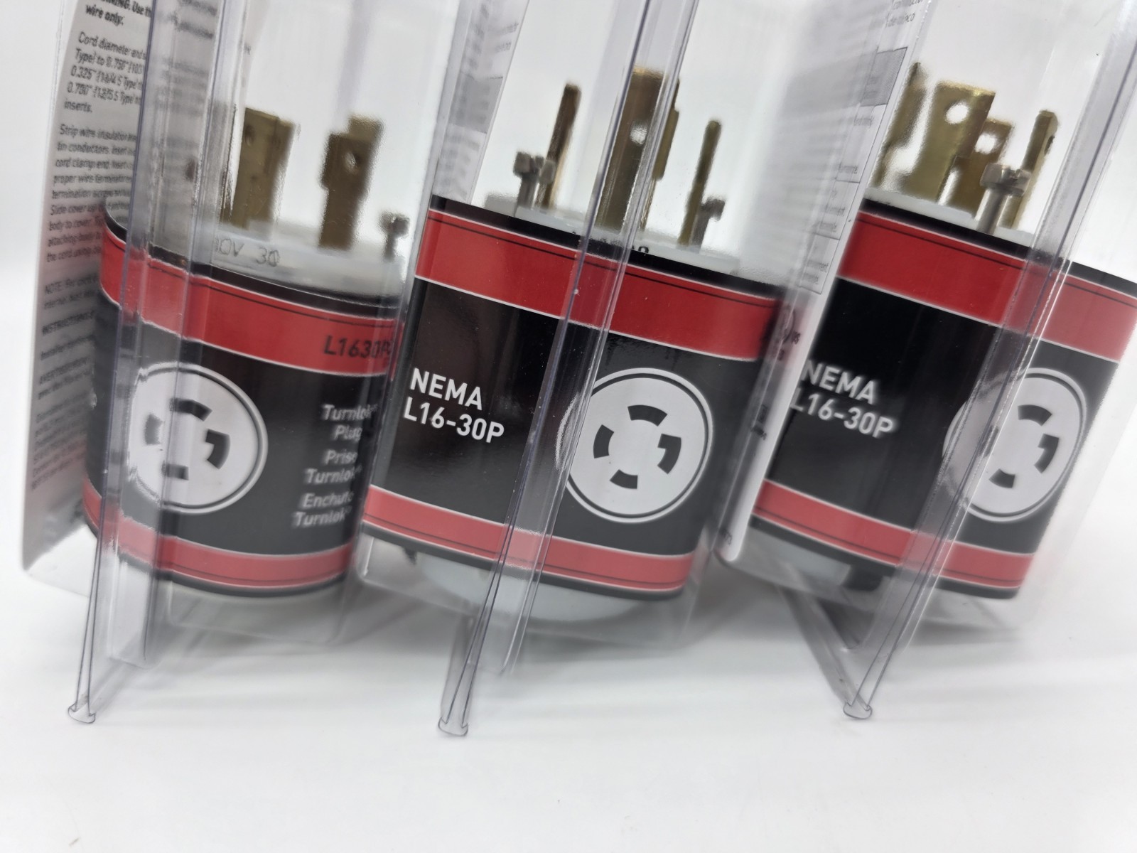 3 Pack LEGRAND NEMA L16-30P/ L1630-PCCV3 TURNLOK PLUGS 30A 3PH 480V 3P 4-WIRE