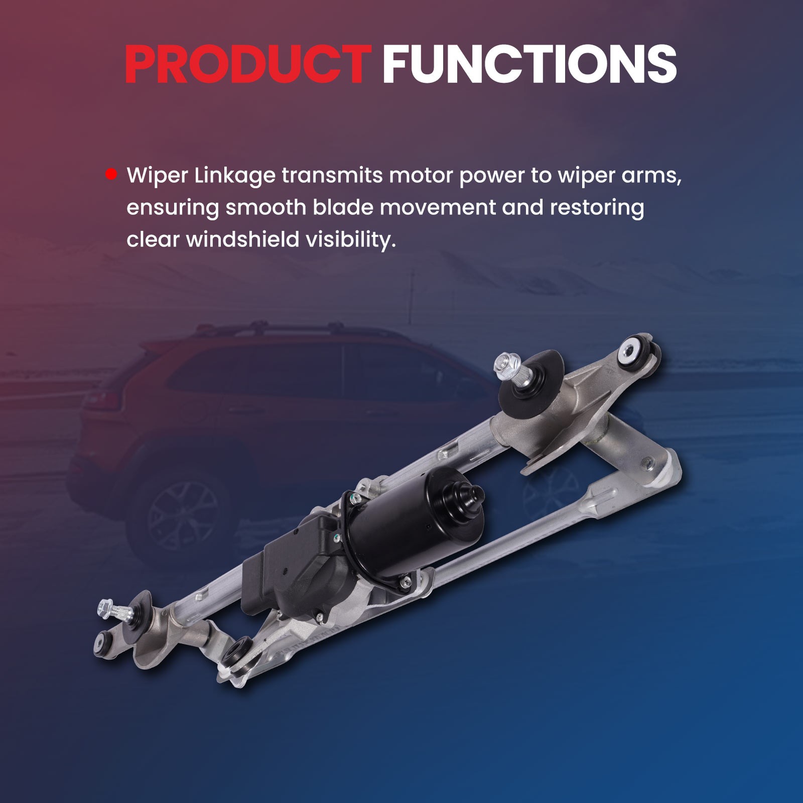 Front Wiper Linkage & Motor Assembly Fit 10-17 Chevrolet Equinox GMC Terrain