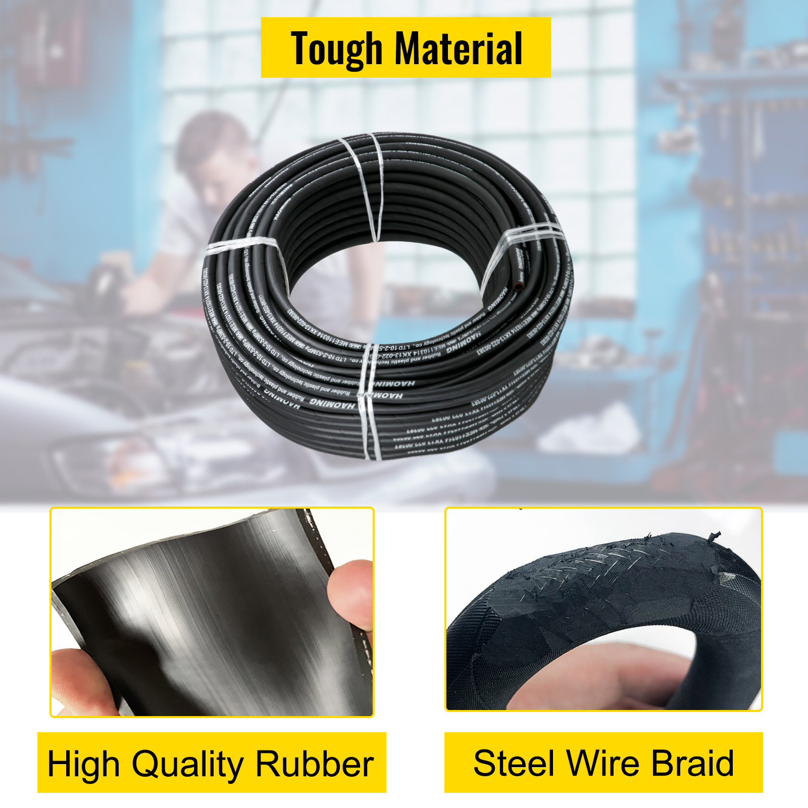 Hydraulic Hose 3/8" Hydraulic Oil Hoses 328 Feet Maximum Pressure 5000 PSI