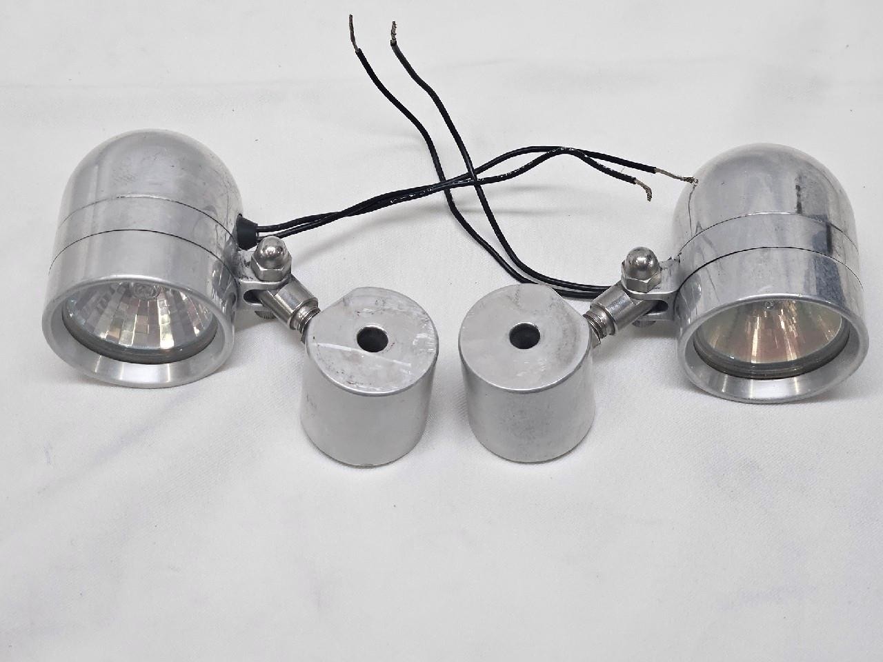 Vintage Pair Motorcycle Bullet Halogen Driving Lights 12V