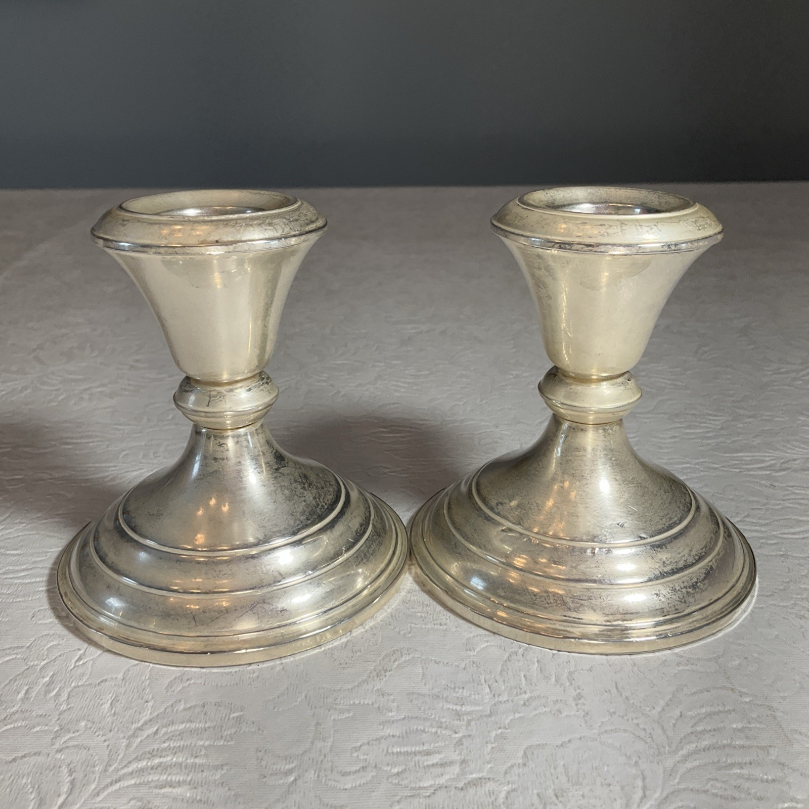 Sterling Silver Weighted Candlestick Candle Holders Lot Of 4 Duchin & Crown