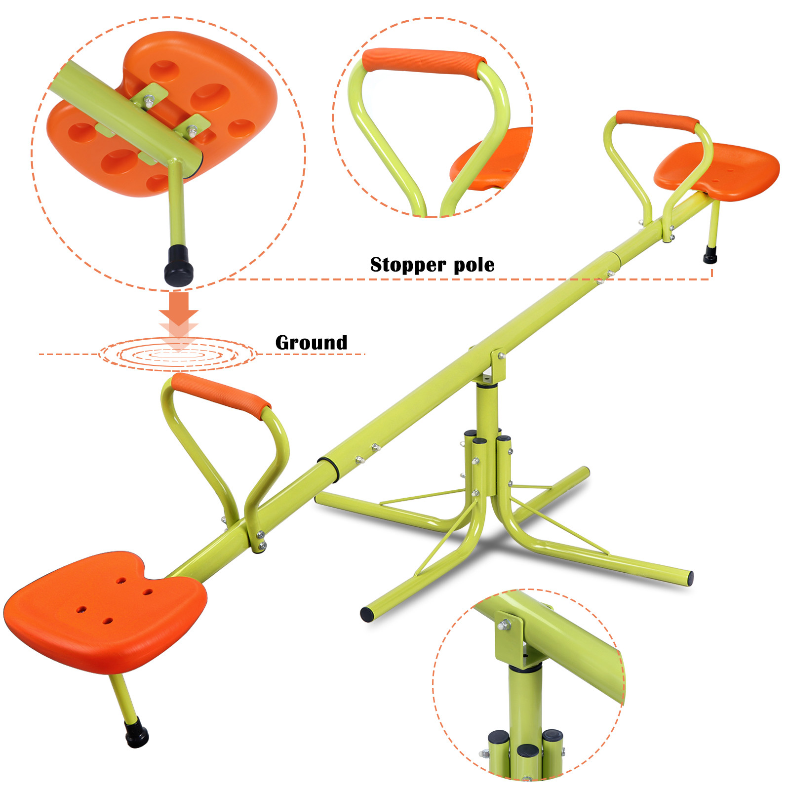 Junior Kids Heavy-Duty Seesaw 360 Degree Spinning Children Entertainment EZ Set