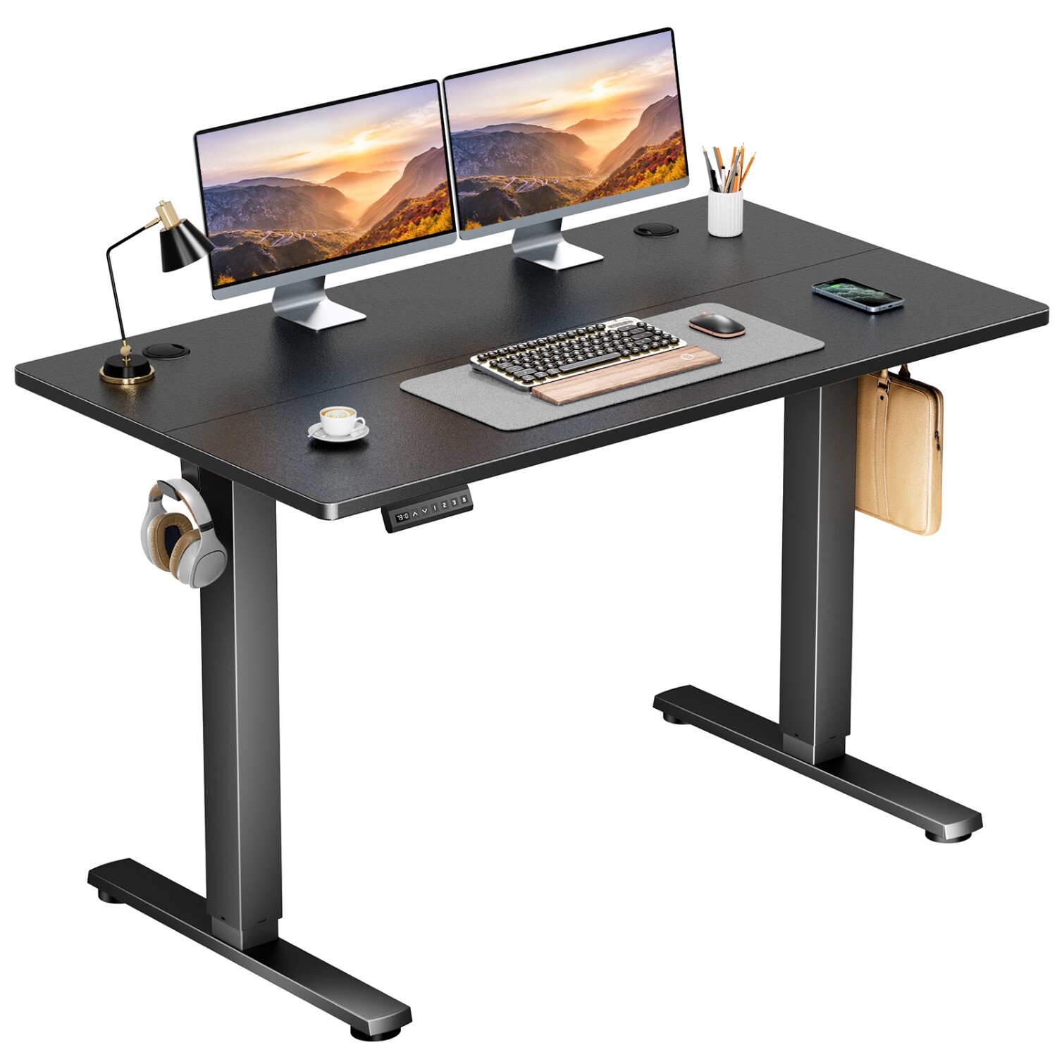 Electric Standing Desk - 40/48/55/63 x 24 inch Adjustable Sit to Stand Up Desk