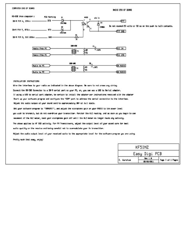"EASY DIGI™" Interface Card, FT-8 PSK RTTY SSTV NBEMS JT-65 FT-8 FT-4 others