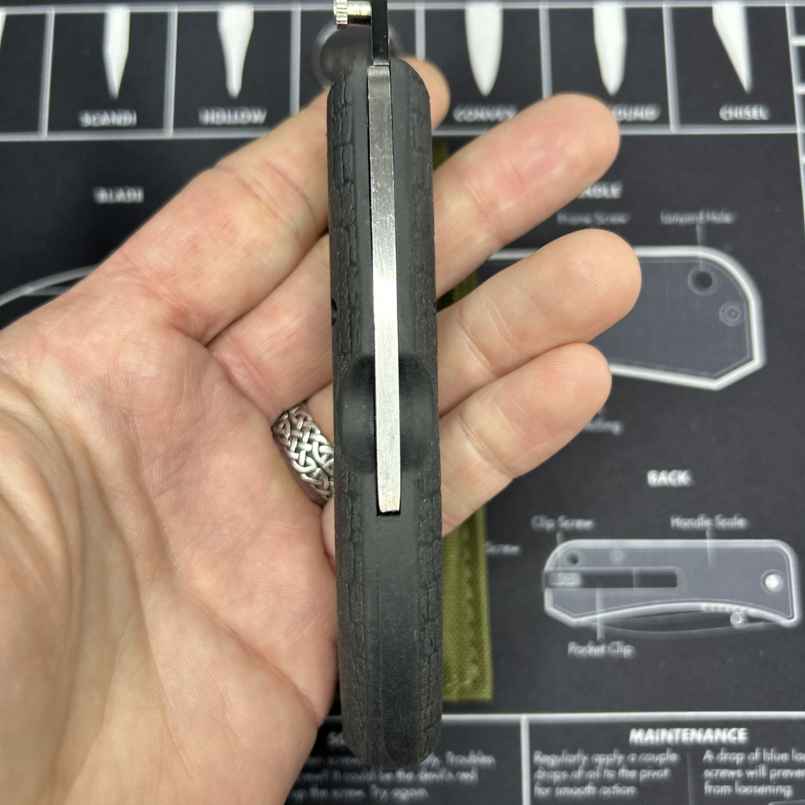 Scipio Tactical Folding Knife Black Rubber Handle Tanto Combo Edge Blade VGUC