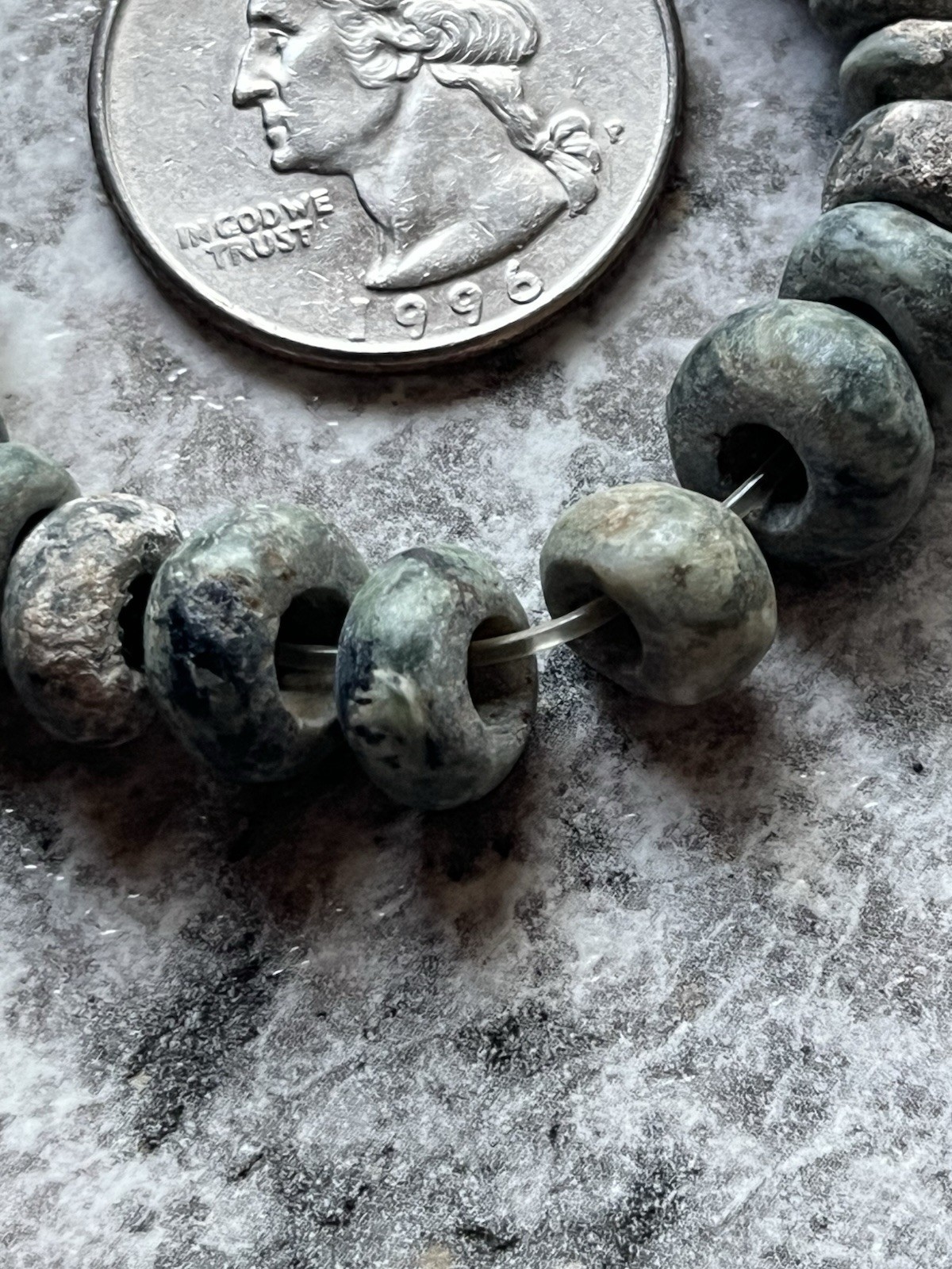 20 Jade Beads PreColumbian Ancient Artifacts Teotihuacan Mayan Free Shipping