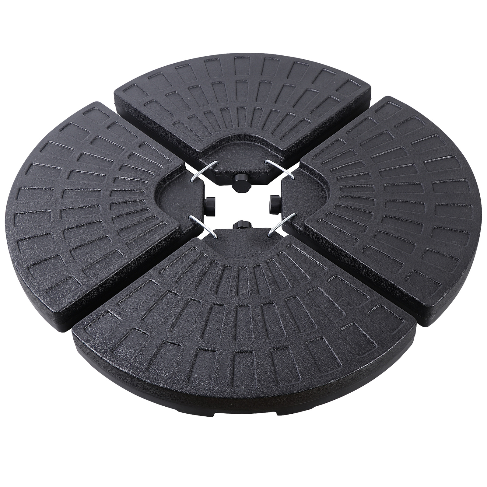 4-Piece Patio Umbrella Base Heavy Duty Cantilever Offset Umbrella Stand w/ Hooks