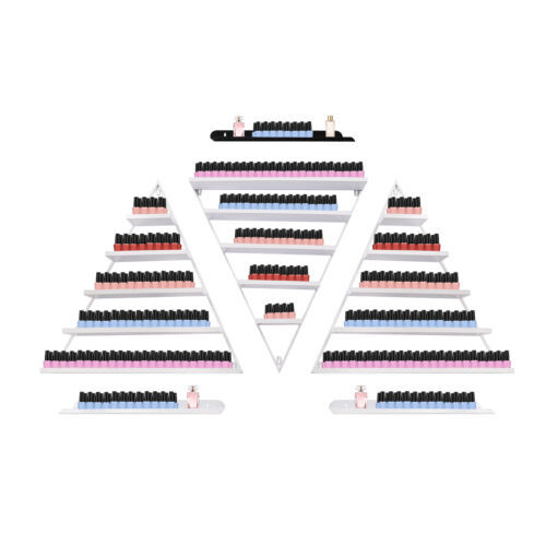3 Pcs 5 Tier Wall Mounted Nail Polish Display Rack Triangular Display Shelves