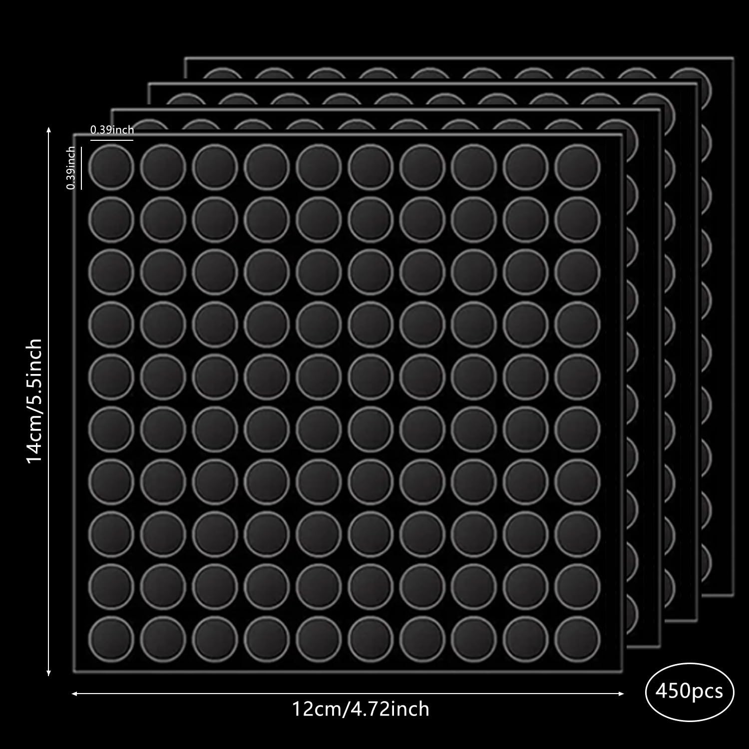 uadbau 450 Pcs Double-Sided Adhesive Dots, 10mm Clear Removable Sticky Tack