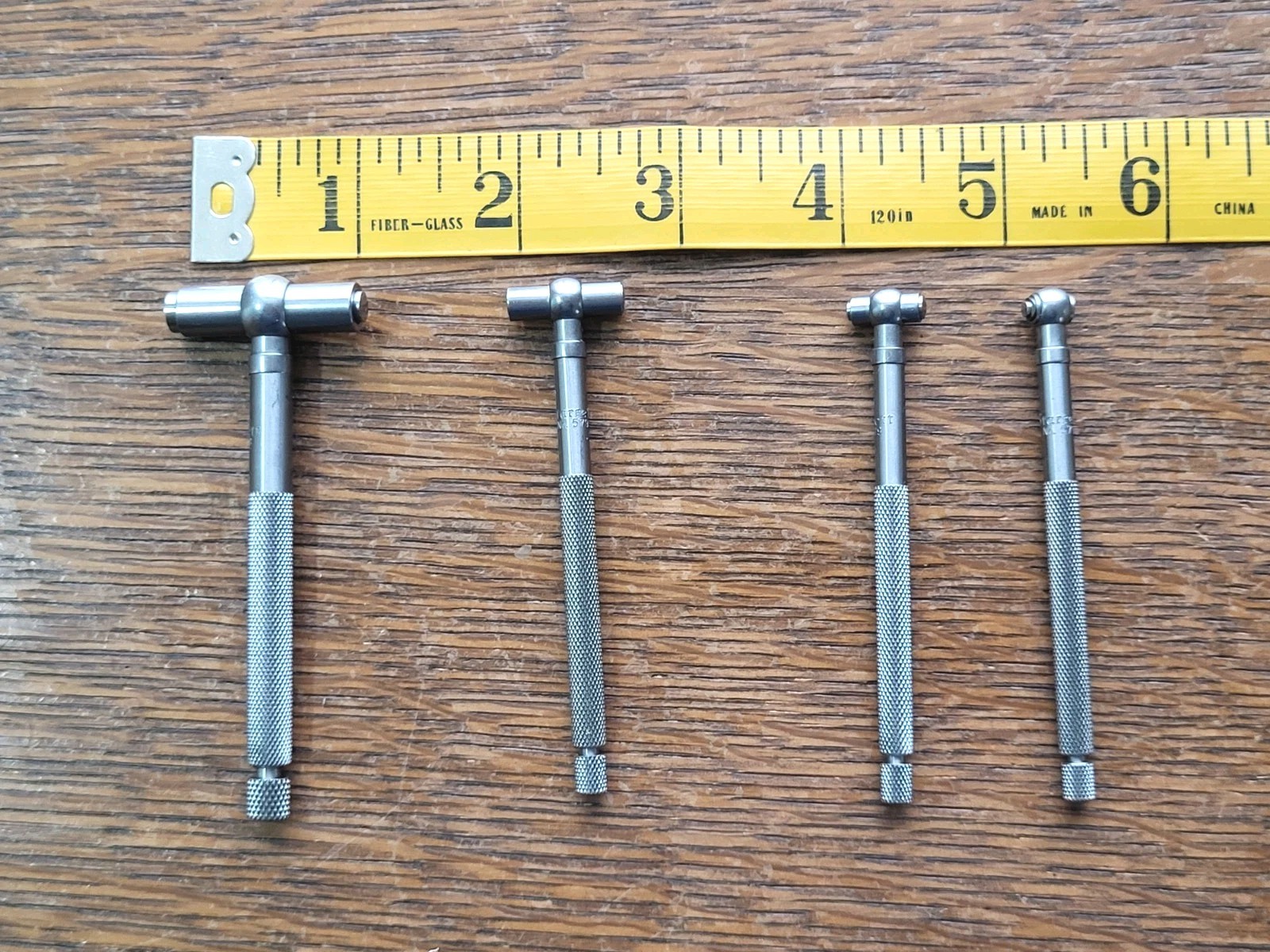 Vintage L. S. Starrett No. S579G Set of Four Telescoping Gages in Pouch USA