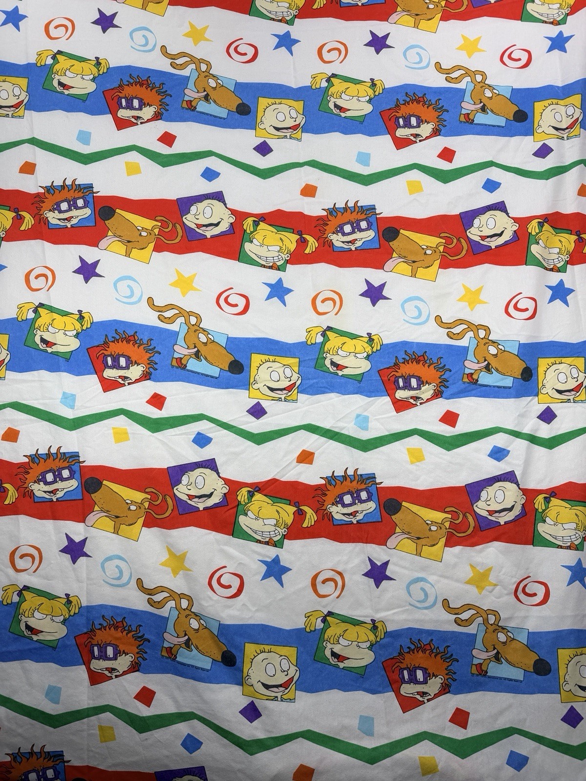 Vintage 1997 Springs Rugrats Cartoon Character Twin Size Flat Sheet Nickelodeon