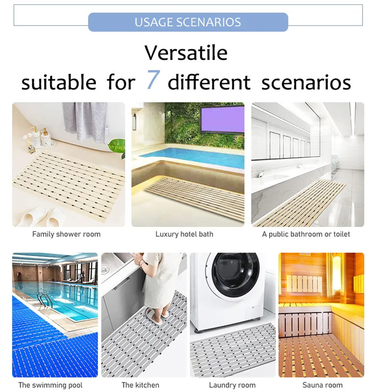 Premium Bath Tub Shower Mat Anti Slip PVC Bathroom Floor Pad Anti-bacterial Mats