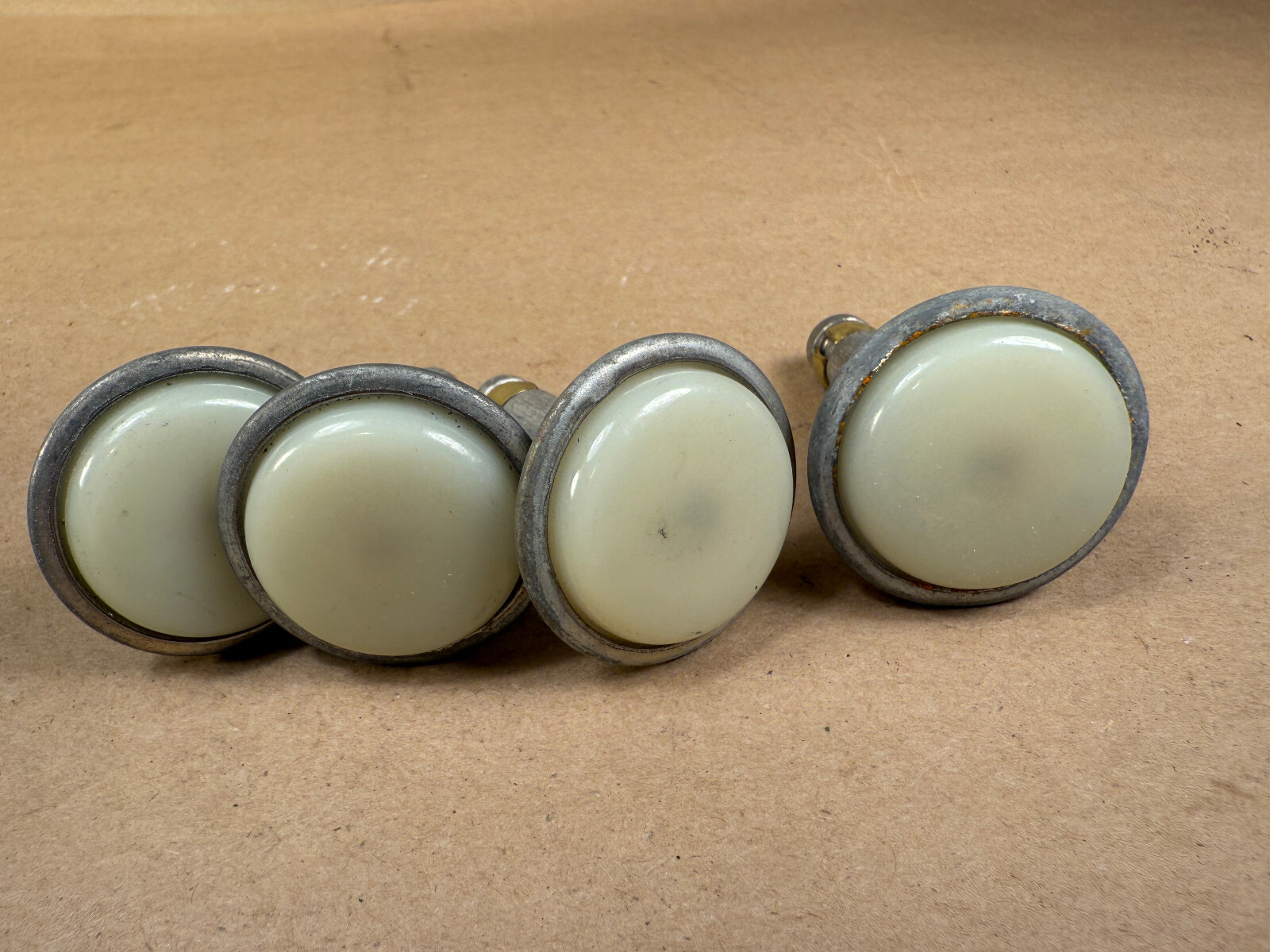 Lot of 4 Vintage Mid Century Large Swivel Glides Metal for Table Chair Legs MCM