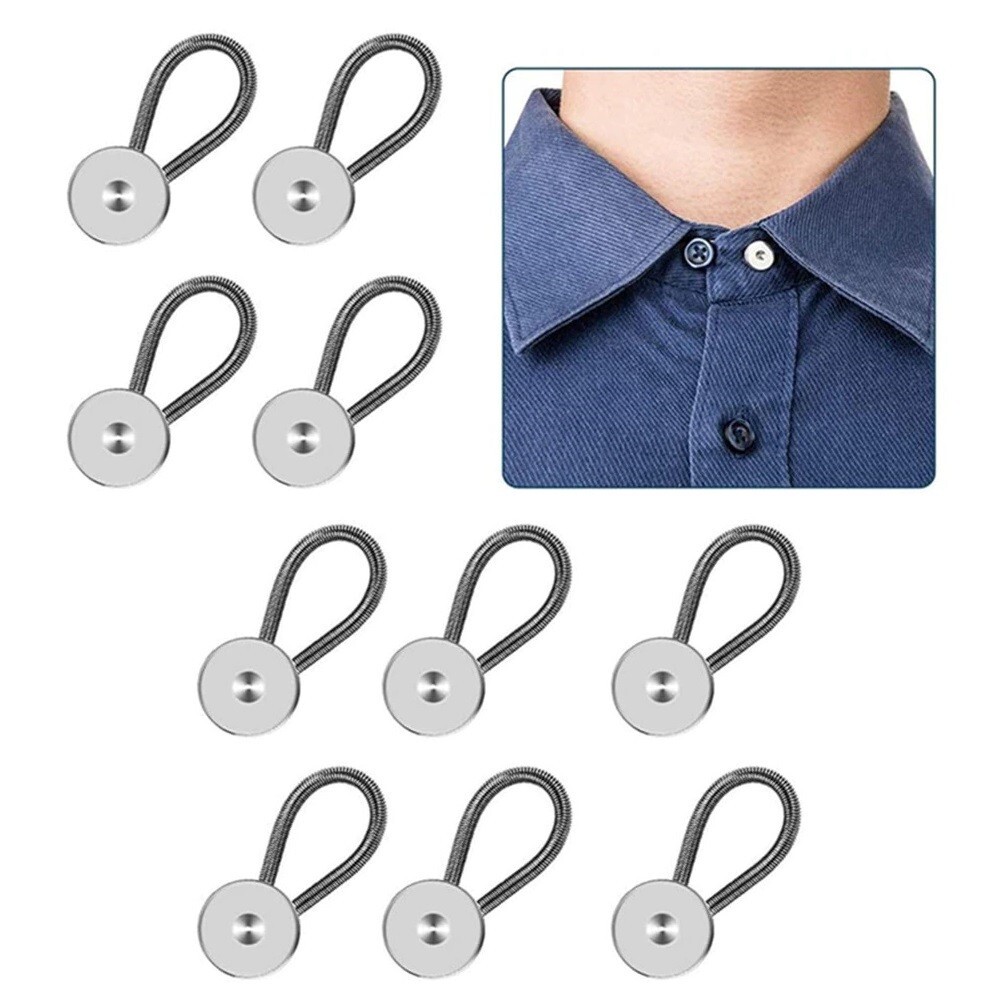 10 Metal Collar Neck Waist Extender Expander Buttons for Men Dress Shirt Pants