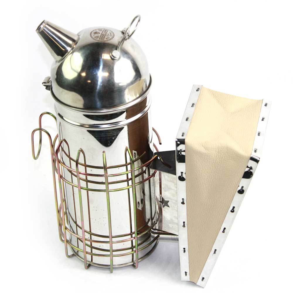 11-Inch Stainless Steel Bee Hive Smoker with 3 Pack Of Smoker Fuel - GLSMKR