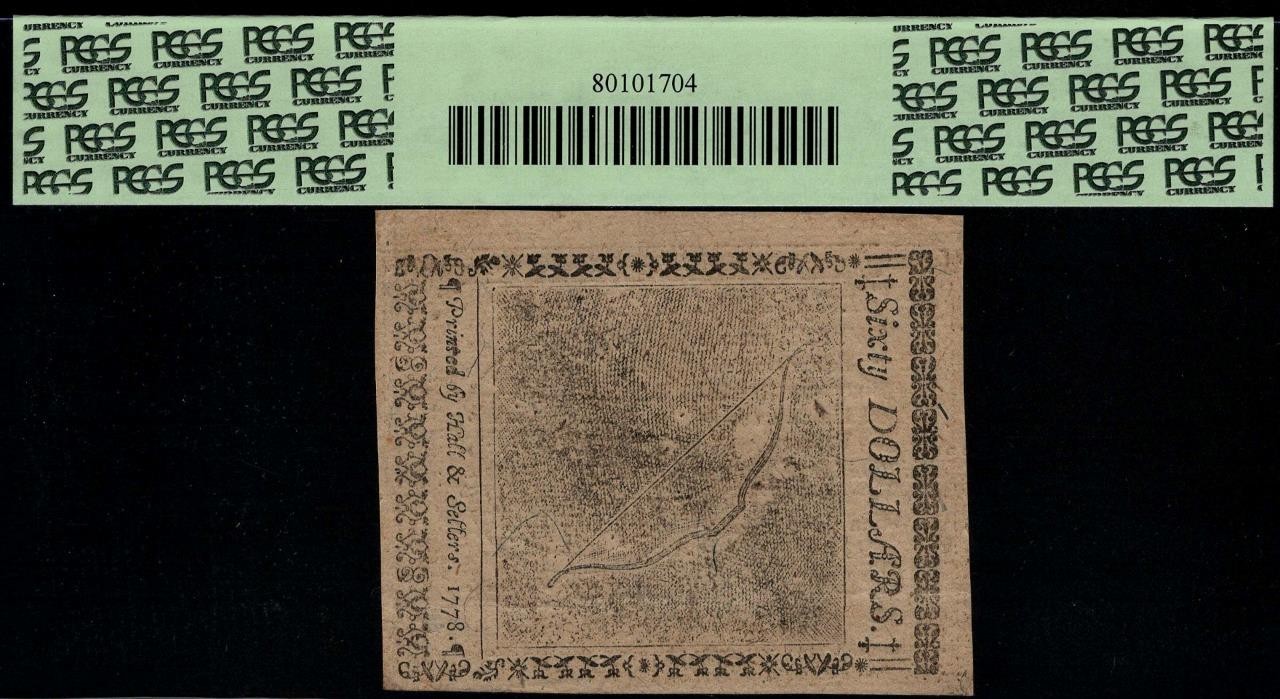 CC-86 " High Grade " PCGS AU55 PPQ $60 1778 Continental Colonial Currency Note