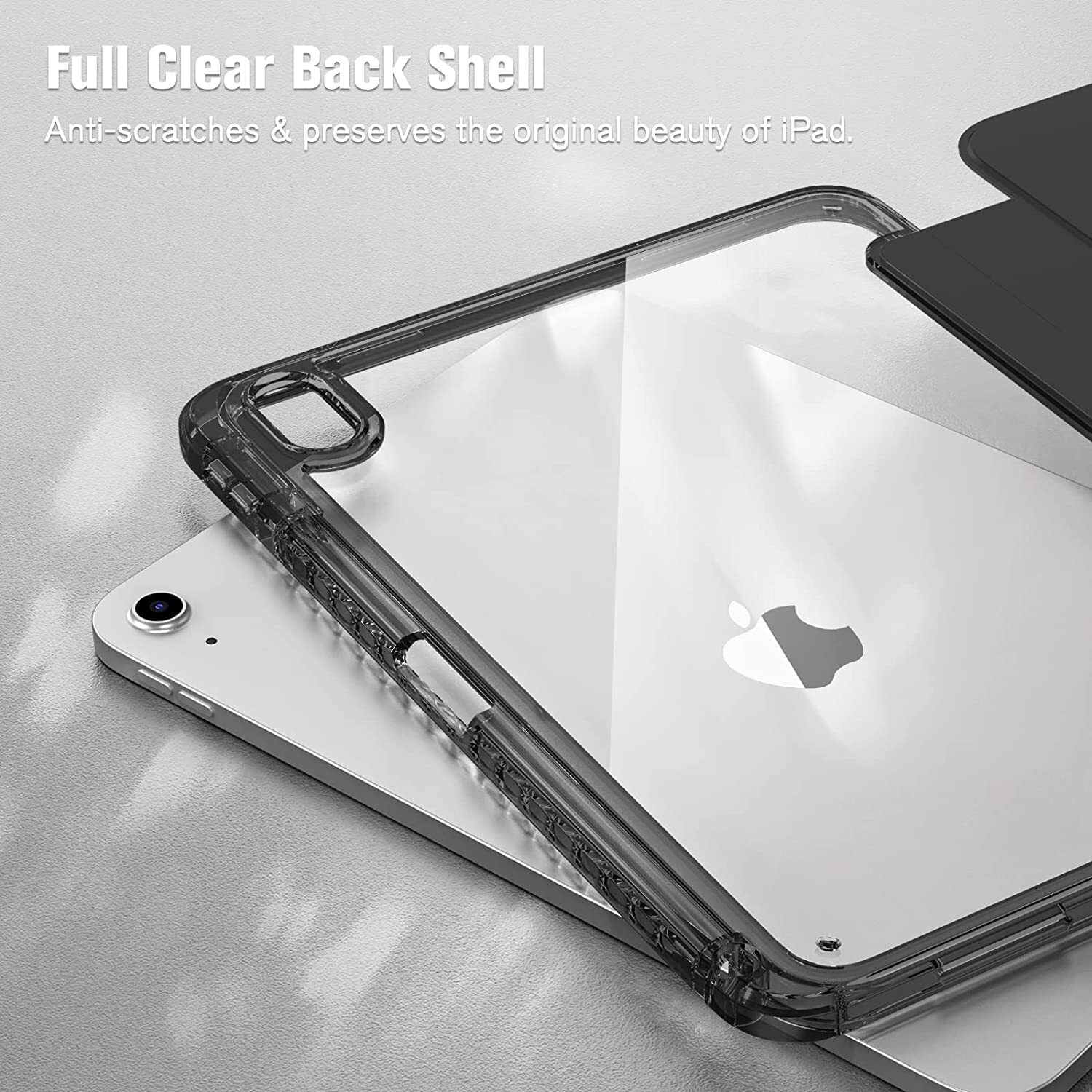 Case for iPad 10th Gen 10.9" (2022) Crystal Transparent Back Cover Pencil Holder