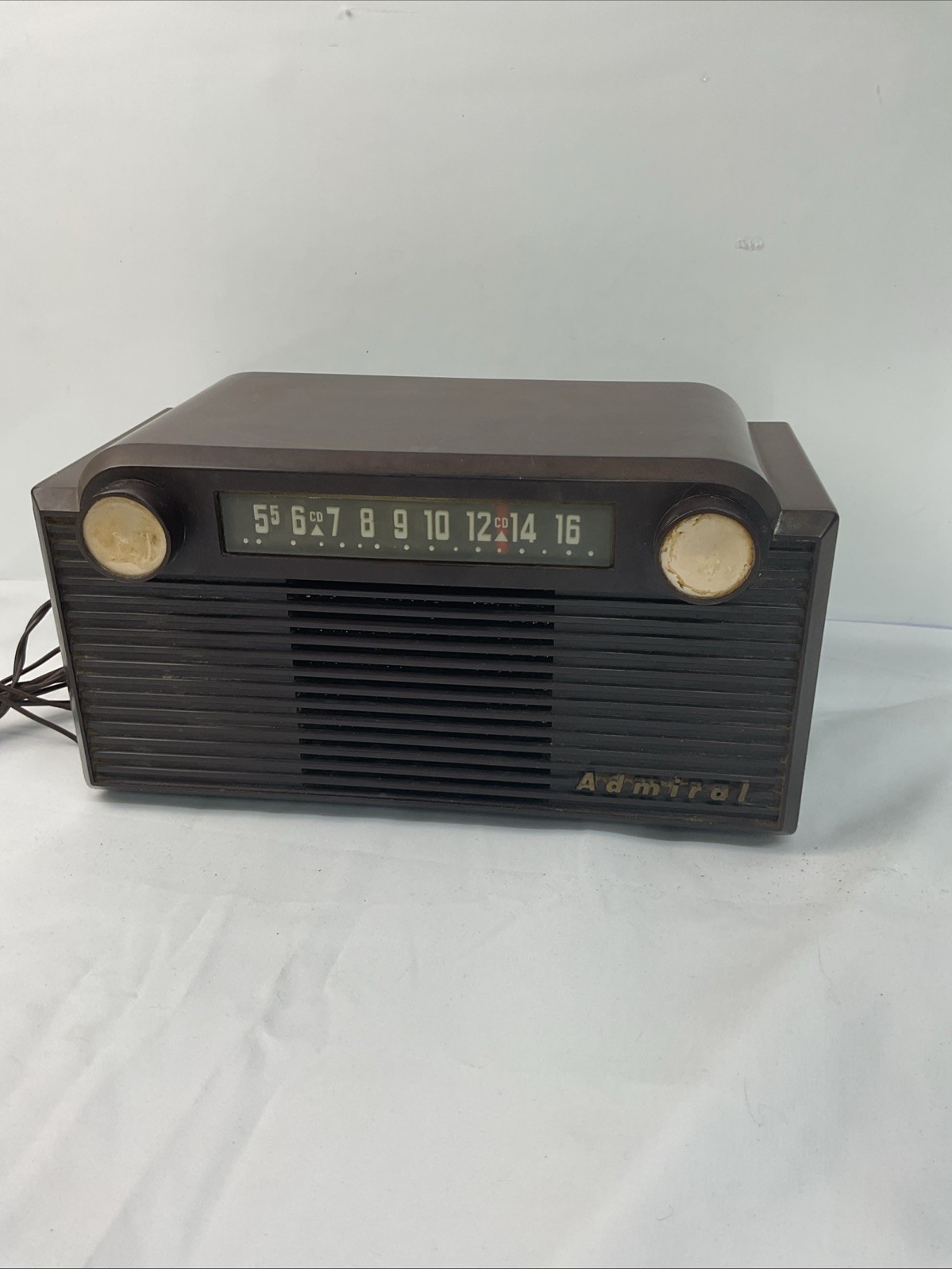 Vintage 1950's Admital MCM AM Radio Table Top 5G32N Parts As Is