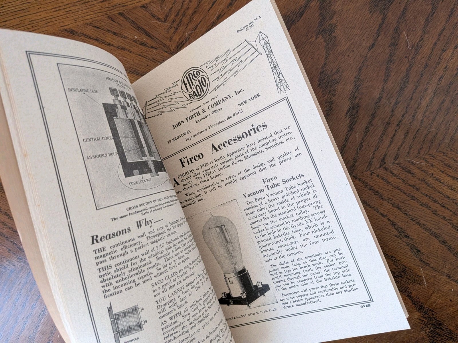 1921-22 John Firth Firco Radio Equipment Bulletin Catalog