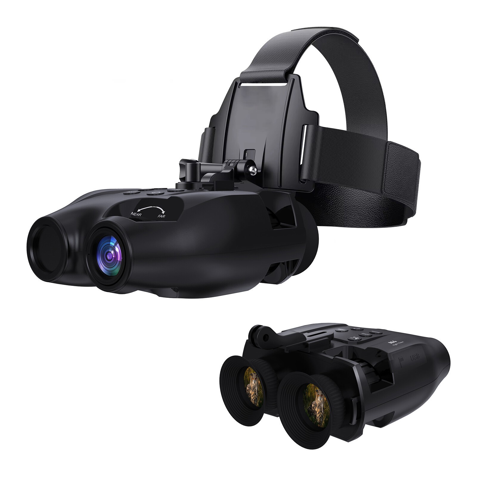 Head Mounted Night Vision Goggles Binoculars FHD Digital IR Hunting Rechargeable