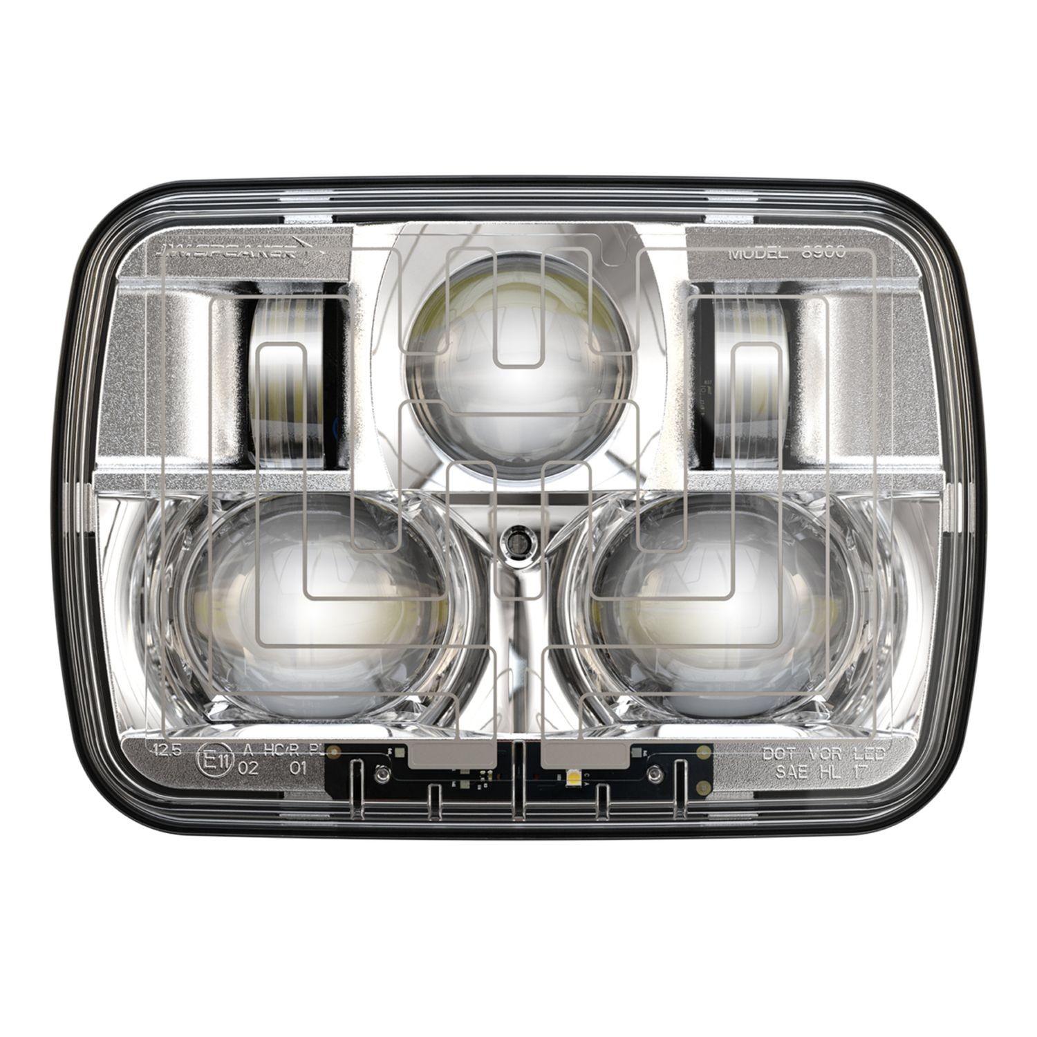 JW Speaker 0554461 8910 Evolution 2 LED Headlight High/Low Beam Heated w/Chrome