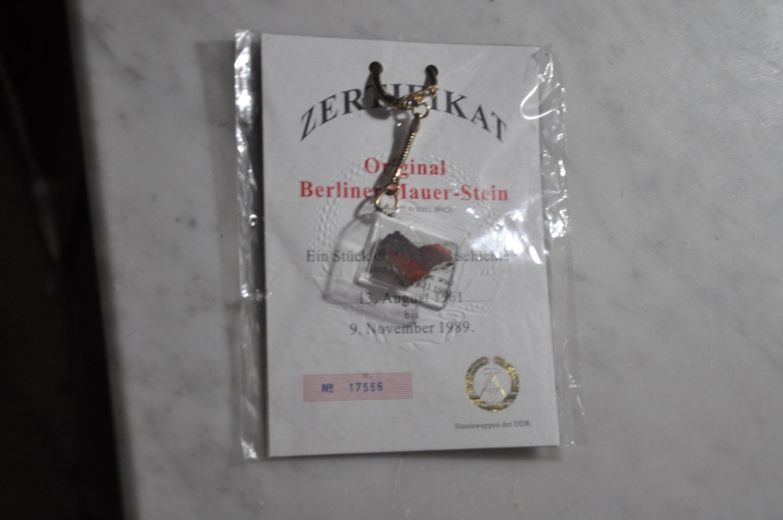 Piece Of The Berlin Wall Authentic Souvenir Keychain Die Mauer Germany