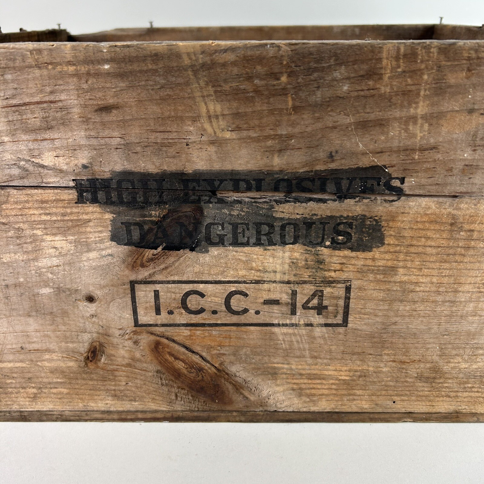 Antique 25lb Explosive Dynamite Dovetail Wood Crate ICC 14 National Eldred PA