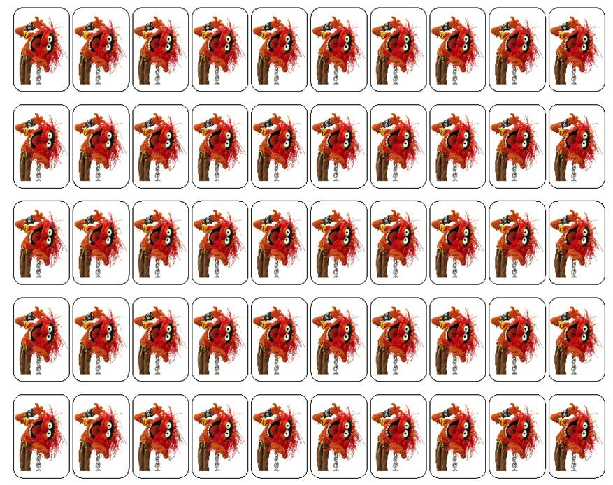 50 Animal (The Muppets) Envelope Seals / Labels / Stickers, 1" by 1.5"