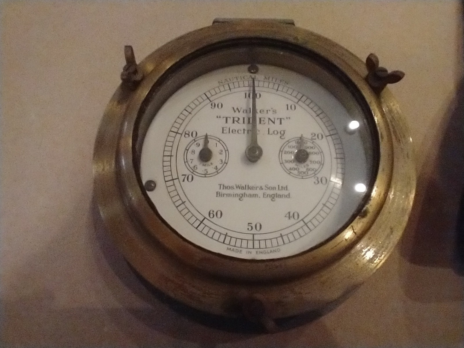 Original Walker's Marine Nautical "TRIDENT" Electric Log with Harpoon