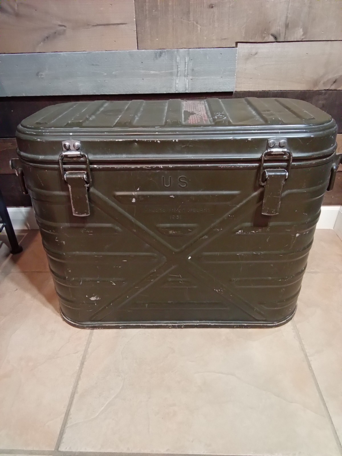 Vintage US Military Insulated Storage Box 1961 Landers Frary Clark Metal Storage
