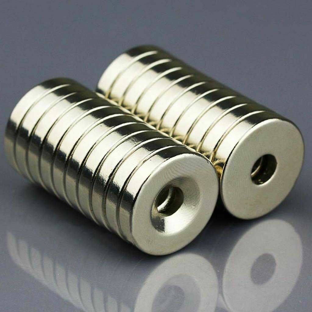5-100pcs N35 12mm x 3mm Hole 4mm Strong Countersunk Ring Discs Rare Earth Magnet