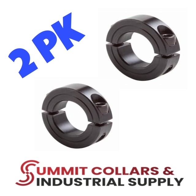 1-1/4" Bore DOUBLE SPLIT STEEL (2 PCS) CLAMPING SHAFT COLLAR BLACK OXIDE.