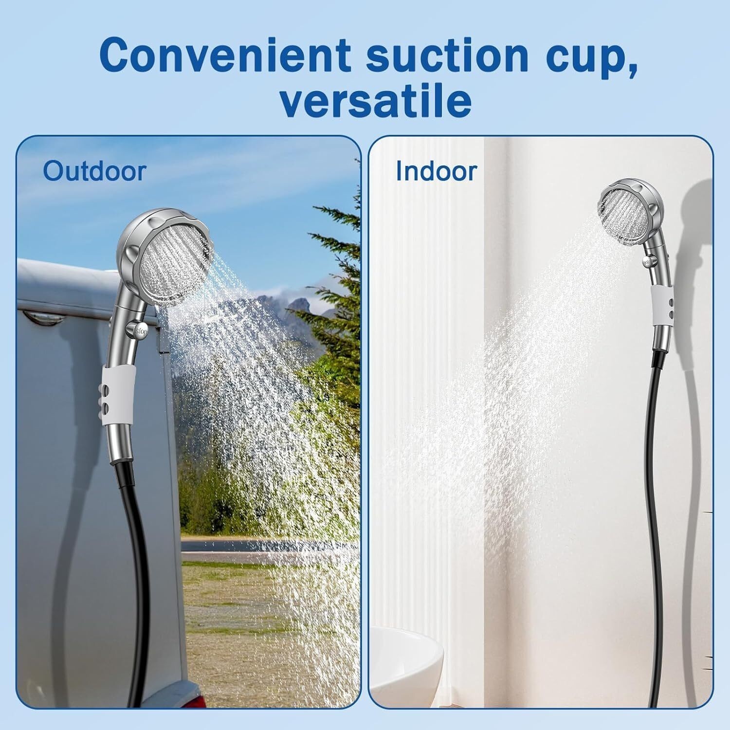 Portable Shower Camping,9000mAh Rechargeable Shower Pump with Digital Display