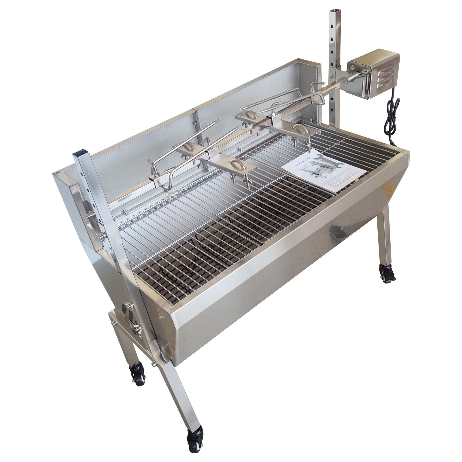 35" BBQ Grill Pig Whole Lamb Grill Motor Rotisserie Kit Electric Spit Roaster