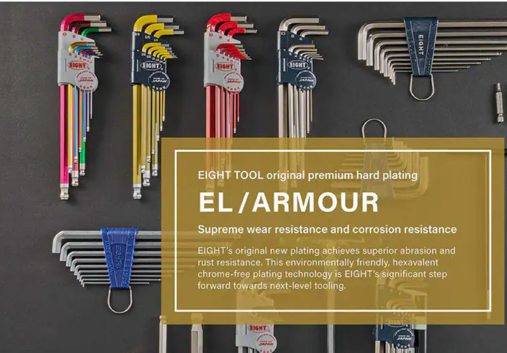 Eight Tool TLC-S9NP Taper Head Hex Key Set of 9 Pcs. Includes Cheater Bar