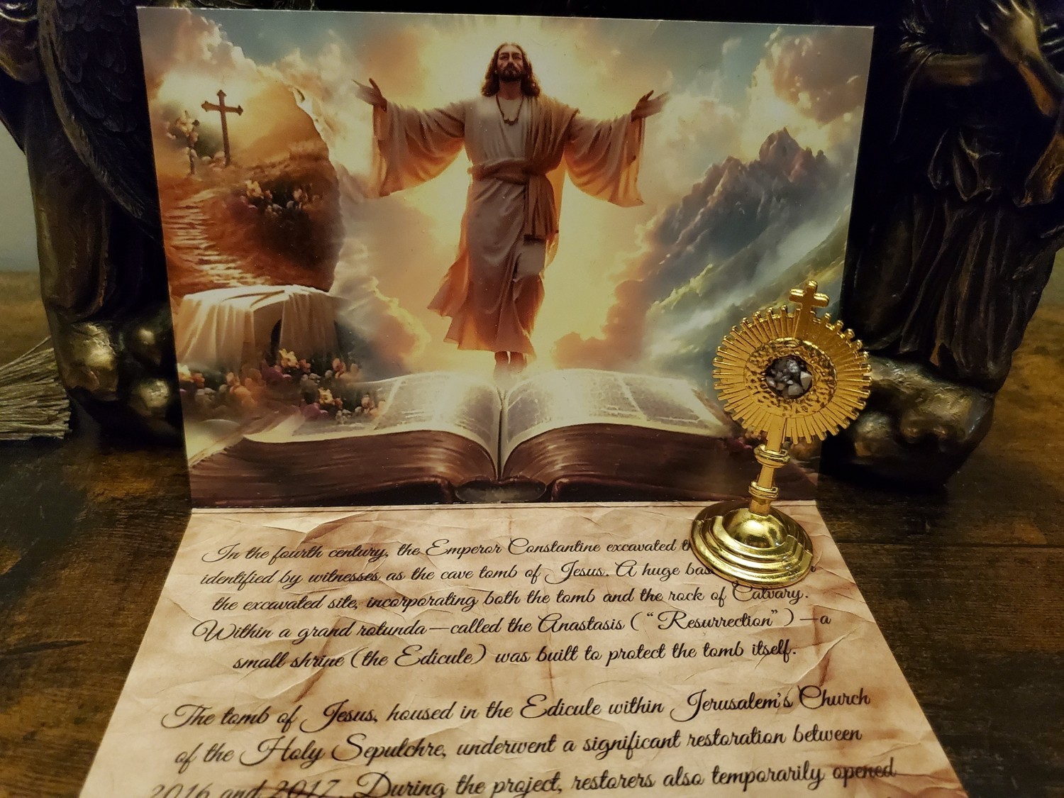 Tomb of Jesus Reliquary with Stone From Tomb of Jesus Holy Sepulchre