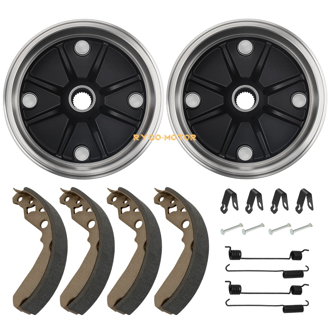 Rear Wheel Brake Drum & Brake Shoes 2SET for Kawasaki Mule 550 KAF300C 1997-2004