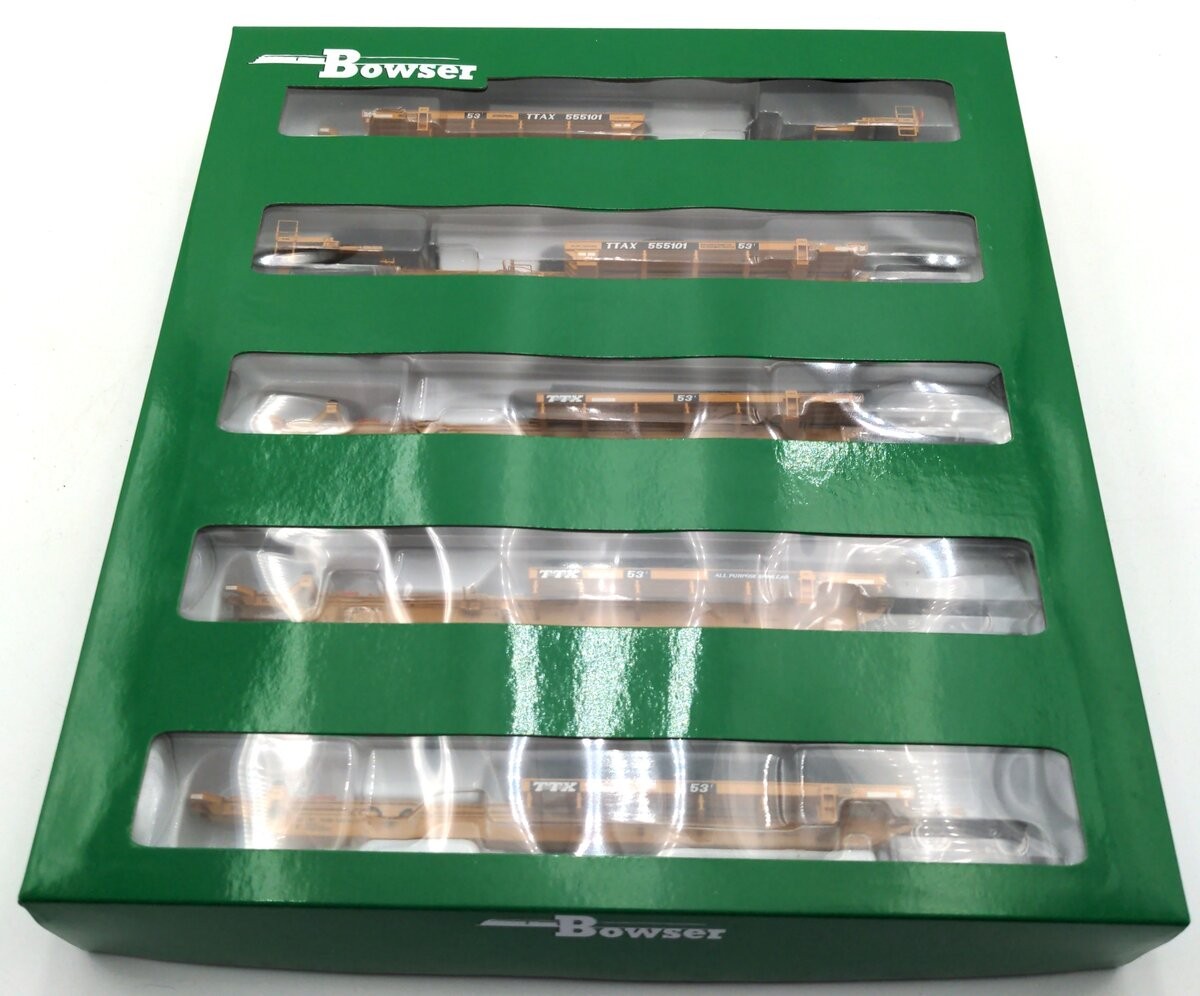 Bowser 41584 HO Scale TTX Corporation Spine Cars #555101 (Set of 5) NIB