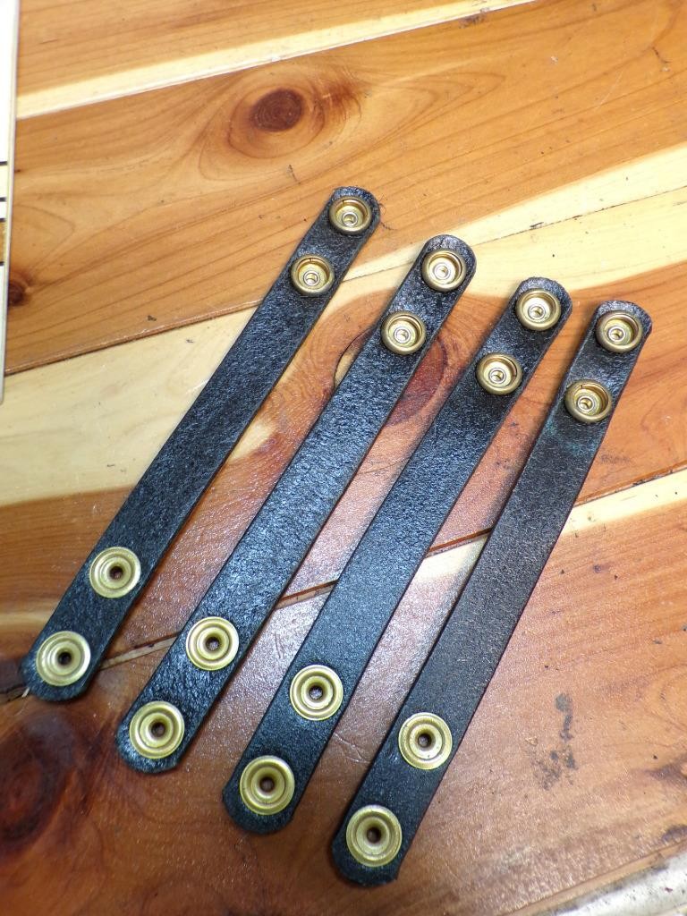 Set of 4 DON HUME Black Police Duty Belt Keepers 3/4" Wide Double BRASS Snaps
