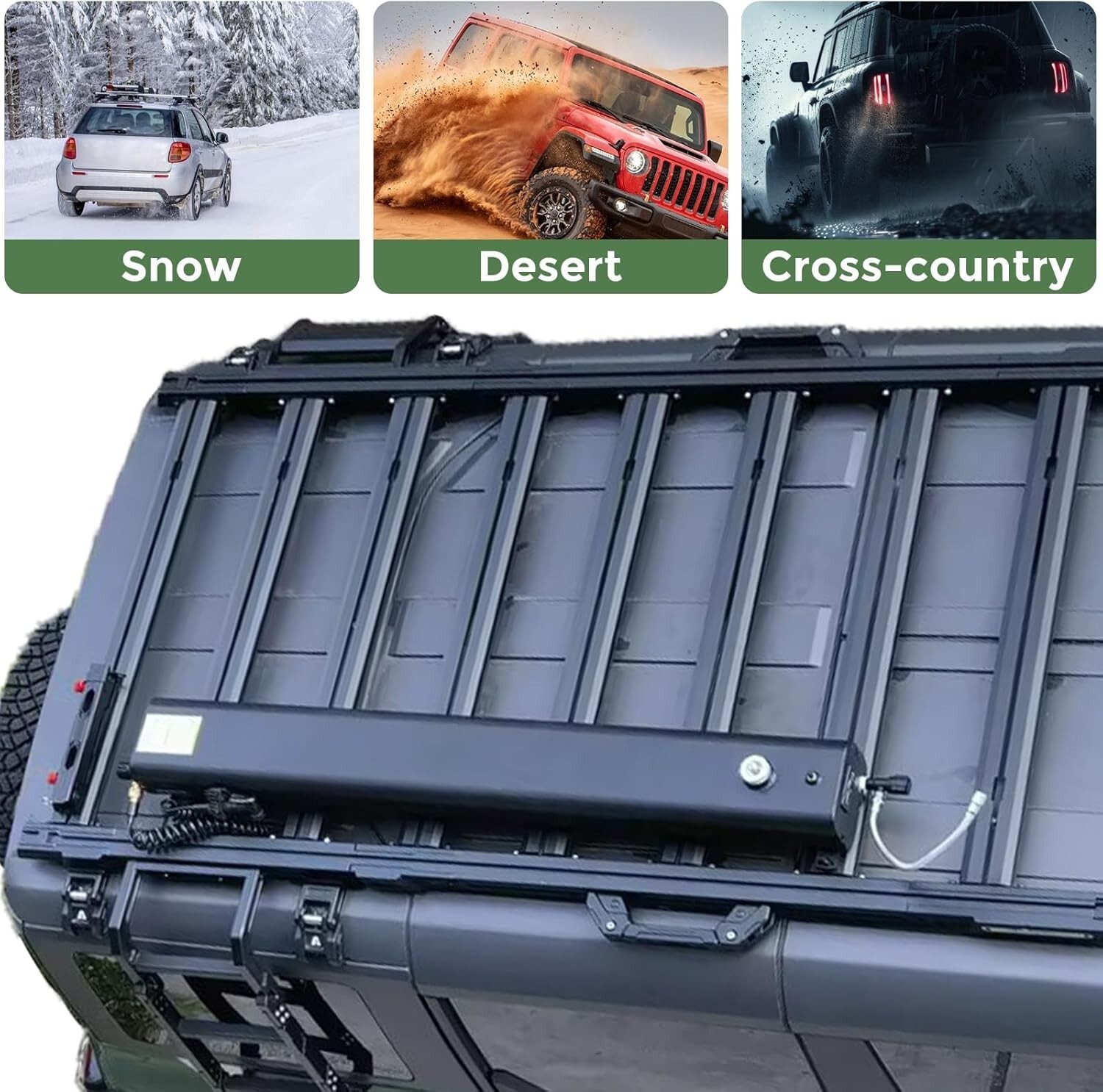 Off Terrain Pressurized Shower Water Tank 8 GL, Solar Heated, for Camping