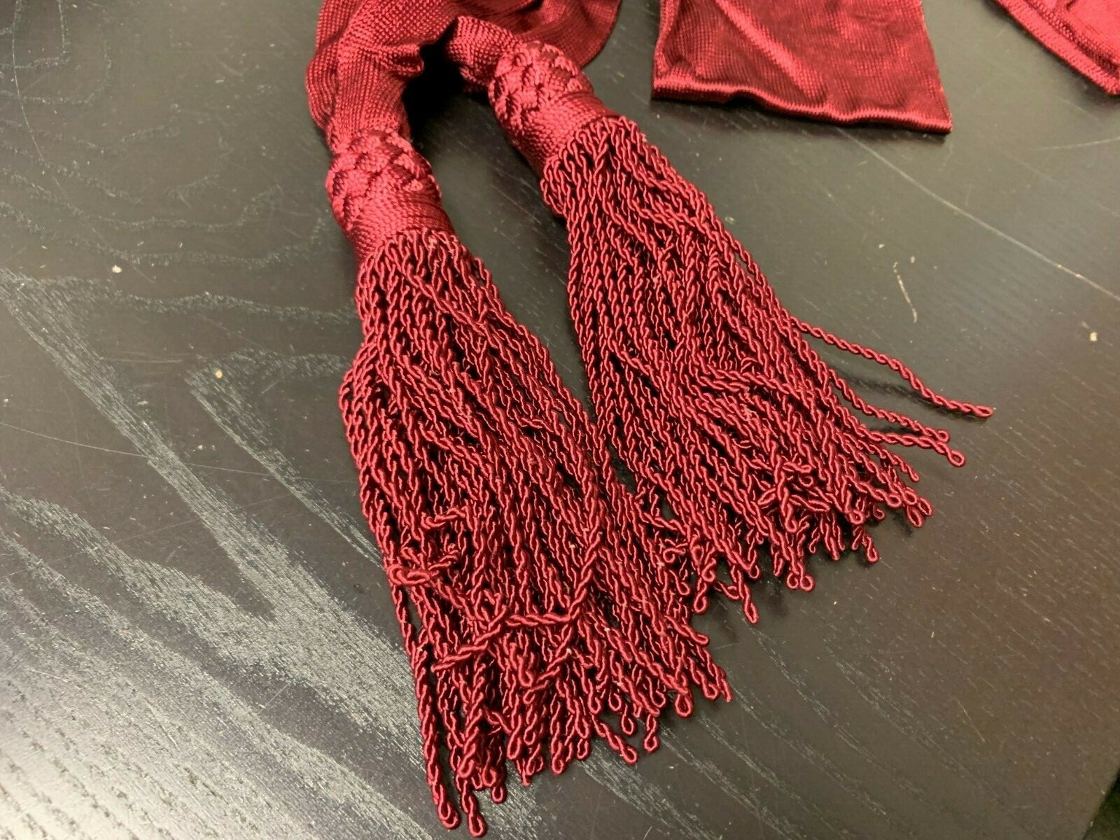 Civil War WINE / MAROON Colored Staff Officer SILK Sash - 90" long - NEW