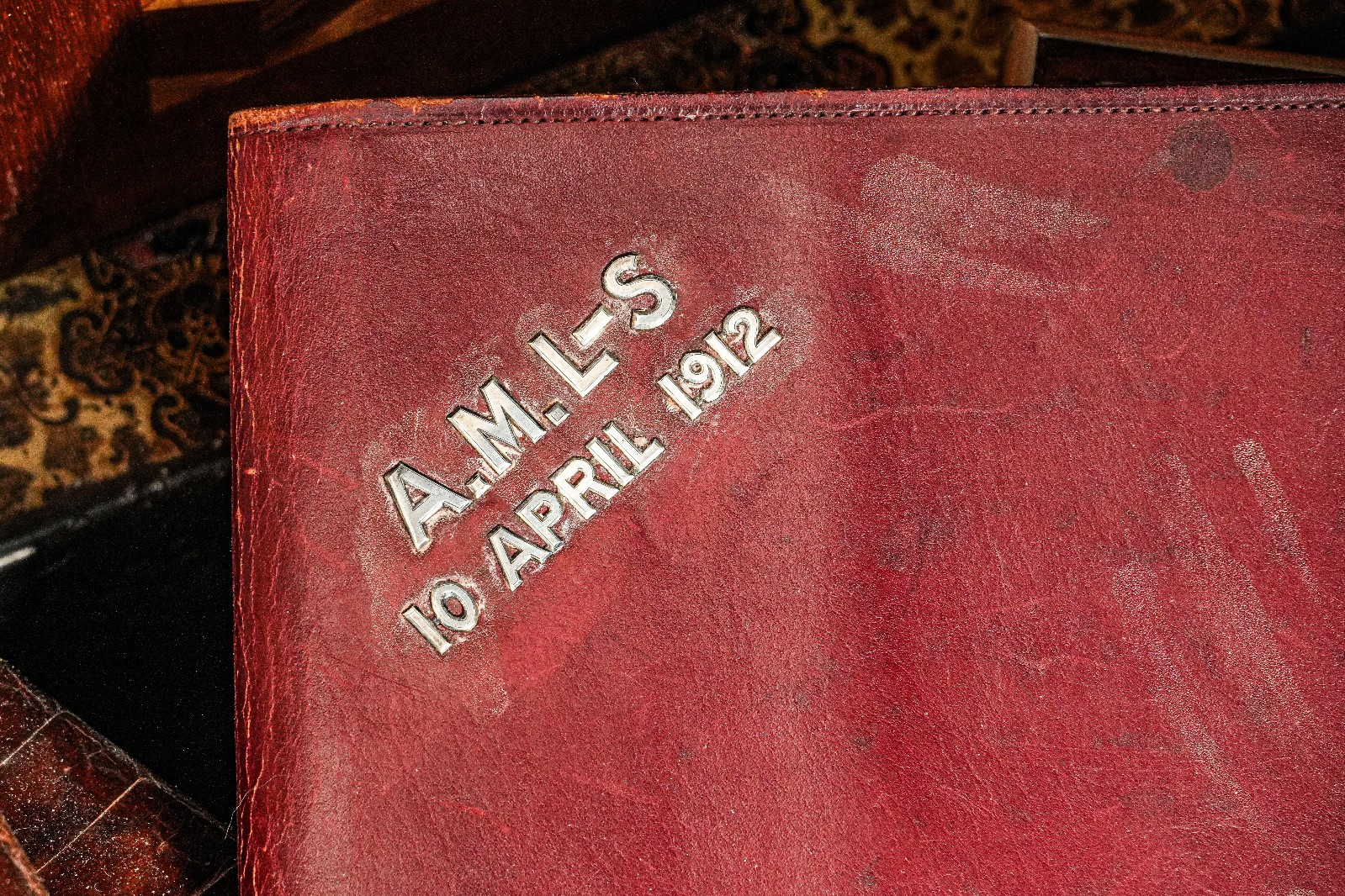 Handsome English Leather Document Desk Folio Folder Antique Sterling Silver