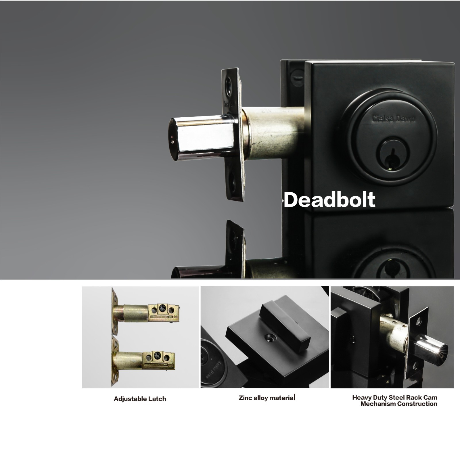 Front Door Lock Set,Keyed Alike Door Handle with Single Cylinder Deadbolt,Black