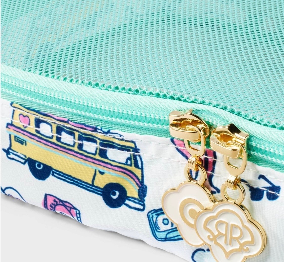 Roller Rabbit x Target 3pc White/Teal Packing Cube Set