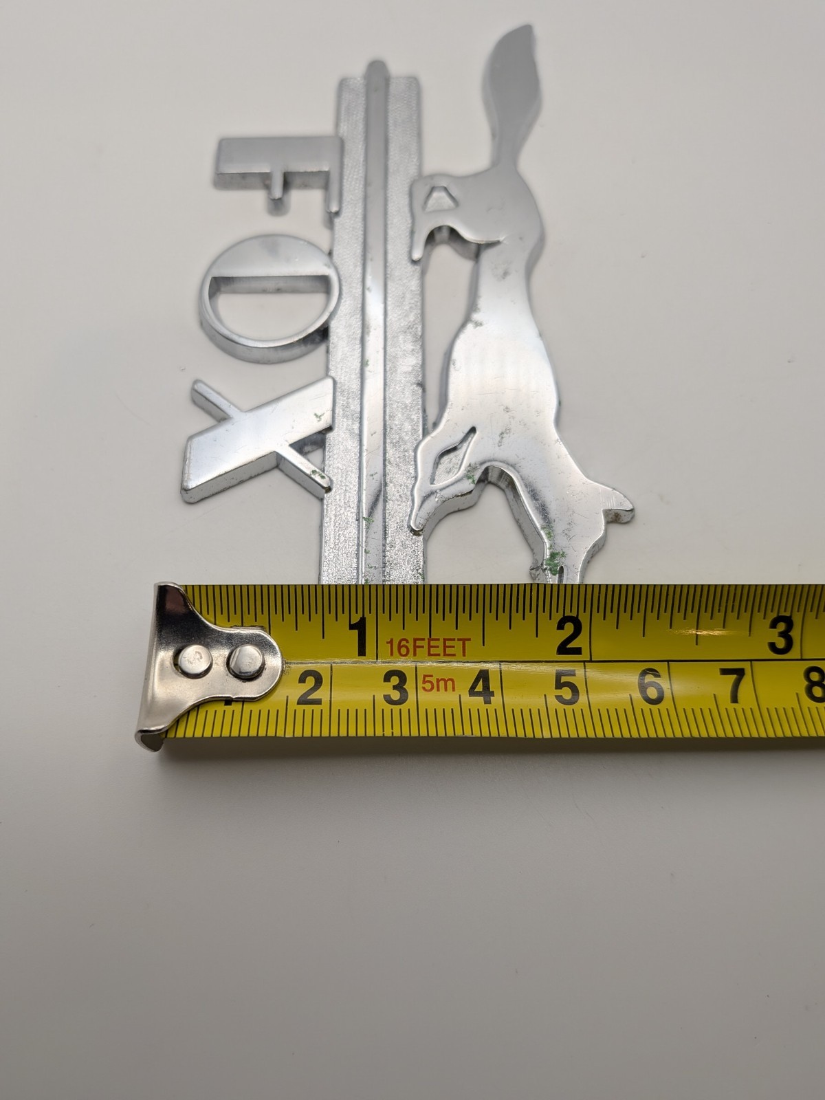 Vintage FOX Chevrolet Baltimore MD Car Dealership Emblem Chrome 4.25"x2.25"