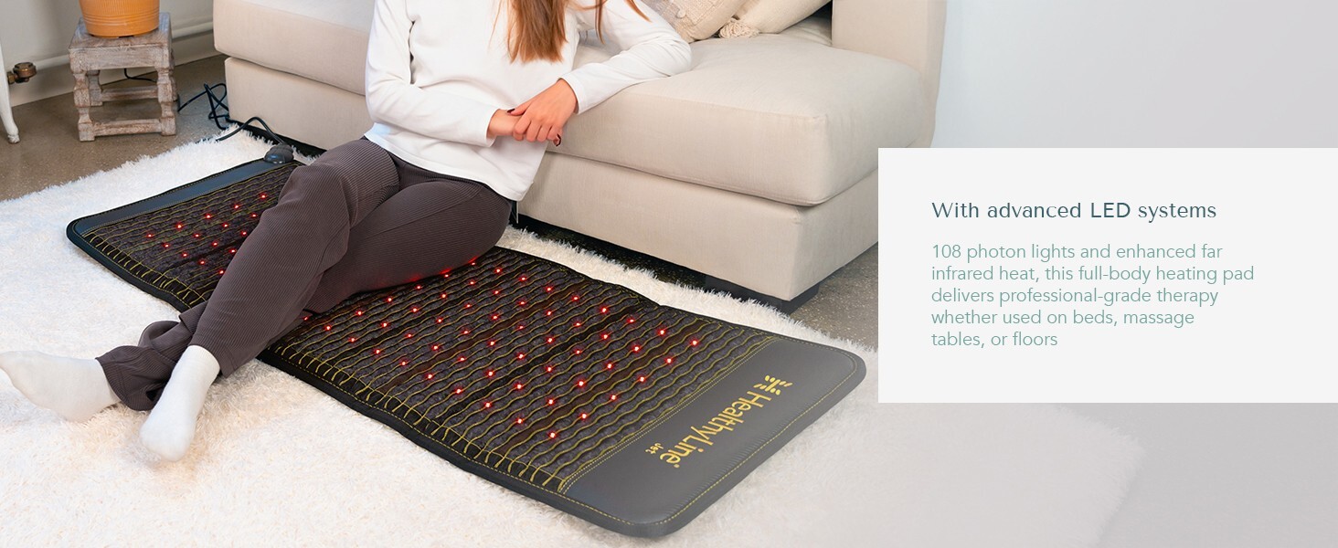 HealthyLine Jet PEMF Mat – Far Infrared Heating Pad with Gemstones 60" x 24"