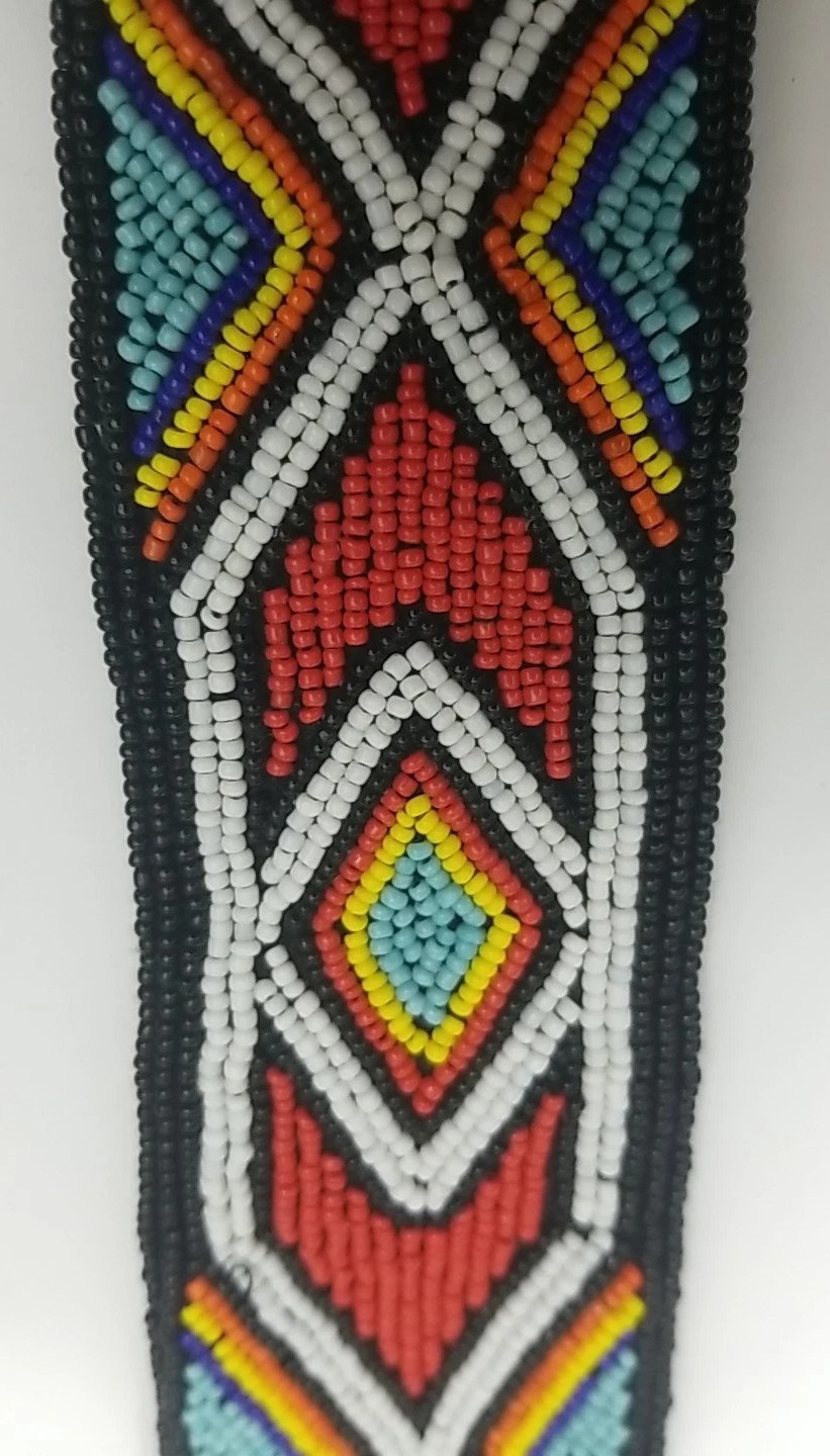 NATIVE AMERICAN INDIAN NECKTIE Beaded Tie Seed Bead Aztec Southwestern Design